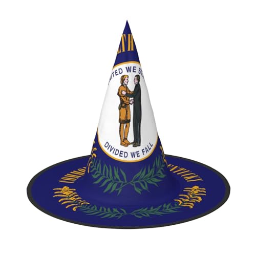 Zaixiansj Halloween-Hexenhut, Kentucky Staatsflagge, Kopfbedeckung, gruseliger Hut für Erwachsene, Festival-Kopfbedeckung Zaixiansj Halloween-Hexenhut, Kentucky Staatsflagge, Kopfbedeckung, gruseliger Hut für Erwachsene, Festival-Kopfbedeckung von Zaixiansj