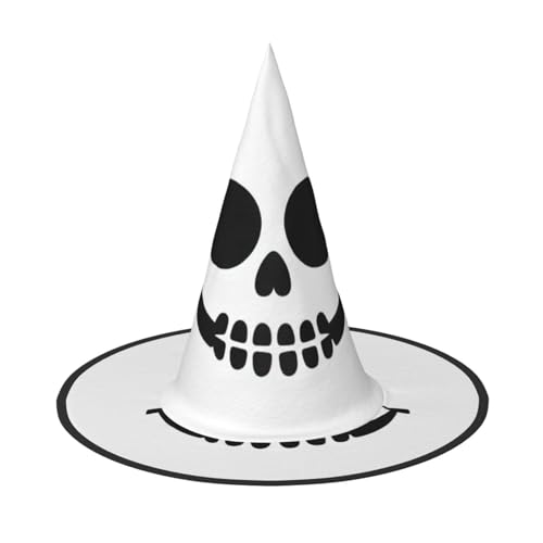 Zaixiansj Halloween-Hexenhut, Totenkopf mit Zähnen, lächelnder Druck, Kostüm, Kopfbedeckung, Erwachsene, gruseliger Hut, Festival-Kopfbedeckung von Zaixiansj