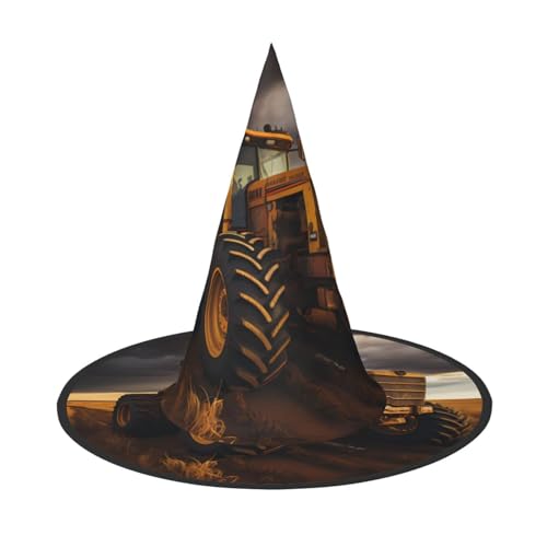 Zaixiansj Halloween-Hexenhut, Traktor im Feld, Kopfbedeckung, gruseliger Hut für Erwachsene, Festival-Kopfbedeckung Zaixiansj Halloween-Hexenhut, Traktor im Feld, Kopfbedeckung, gruseliger Hut für Erwachsene, Festival-Kopfbedeckung von Zaixiansj