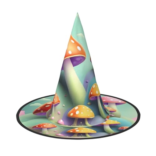 Zaixiansj Halloween-Hexenhut, Traumhut, kleiner Pilzdruck, Kopfbedeckung, Erwachsene, gruseliger Hut, Festival-Kopfbedeckung Zaixiansj Halloween-Hexenhut, Traumhut, kleiner Pilzdruck, Kopfbedeckung, Erwachsene, gruseliger Hut, Festival-Kopfbedeckung von Zaixiansj