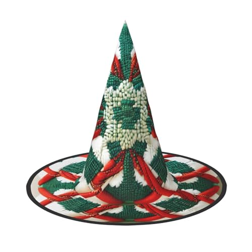 Zaixiansj Halloween-Hexenhut, Wollstoff-Muster, Kopfbedeckung, Erwachsene, gruseliger Hut, Festival-Kopfbedeckung Zaixiansj Halloween-Hexenhut, Wollstoff-Muster, Kopfbedeckung, Erwachsene, gruseliger Hut, Festival-Kopfbedeckung von Zaixiansj