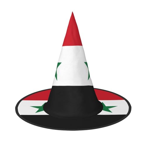 Zaixiansj Halloween-Hexenhut, die Flagge von Syrien, Kopfbedeckung, gruseliger Hut für Erwachsene, Festival-Kopfbedeckung von Zaixiansj
