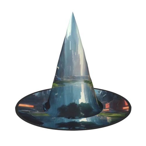 Zaixiansj Halloween-Hexenhut, die Stadt auf dem Wasser, Kopfbedeckung für Erwachsene, gruseliger Hut, Festival-Kopfbedeckung Zaixiansj Halloween-Hexenhut, die Stadt auf dem Wasser, Kopfbedeckung für Erwachsene, gruseliger Hut, Festival-Kopfbedeckung von Zaixiansj