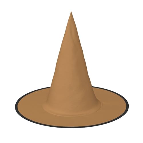 Zaixiansj Halloween-Hexenhut, einfarbig, brauner Druck, Kostüm, Kopfbedeckung, Erwachsene, gruseliger Hut, Festival-Kopfbedeckung von Zaixiansj