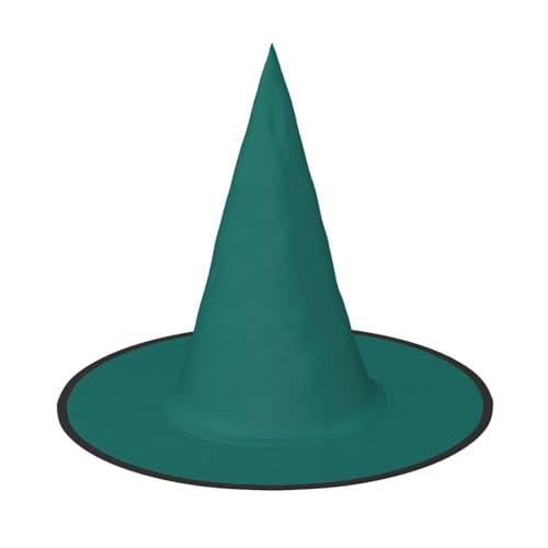 Zaixiansj Halloween-Hexenhut, einfarbig, dunkelgrüner Druck, Kostüm, Kopfbedeckung, Erwachsene, gruseliger Hut, Festival-Kopfbedeckung von Zaixiansj