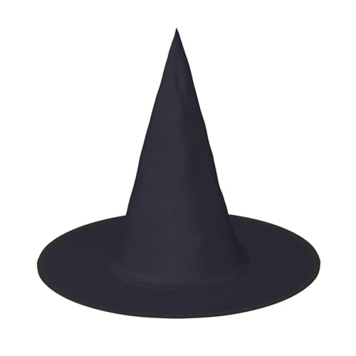 Zaixiansj Halloween-Hexenhut, einfarbig, schwarzer Druck, Kostüm, Kopfbedeckung, Erwachsene, gruseliger Hut, Festival-Kopfbedeckung von Zaixiansj