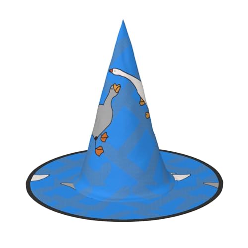 Zaixiansj Halloween-Hexenhut, grauer Gänsedruck, Kopfbedeckung, gruseliger Hut für Erwachsene, Festival-Kopfbedeckung Zaixiansj Halloween-Hexenhut, grauer Gänsedruck, Kopfbedeckung, gruseliger Hut für Erwachsene, Festival-Kopfbedeckung von Zaixiansj