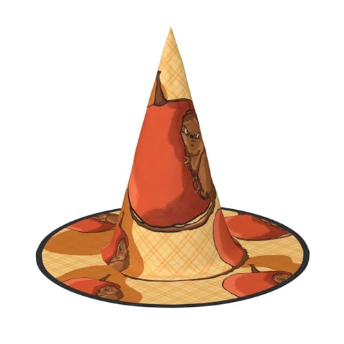 Zaixiansj Halloween-Hexenhut, niedlicher kleiner Hamsterdruck, Kopfbedeckung, gruseliger Hut für Erwachsene, Festival-Kopfbedeckung Zaixiansj Halloween-Hexenhut, niedlicher kleiner Hamsterdruck, Kopfbedeckung, gruseliger Hut für Erwachsene, Festival-Kopfbedeckung von Zaixiansj