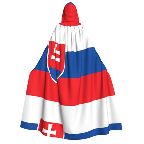 Zaixiansj Kapuzenumhang für Erwachsene, für Halloween, Party, Cosplay, Flagge der Slowakei, bedruckt, Kapuzenmantel, Kostüm, Umhang, Zubehör von Zaixiansj