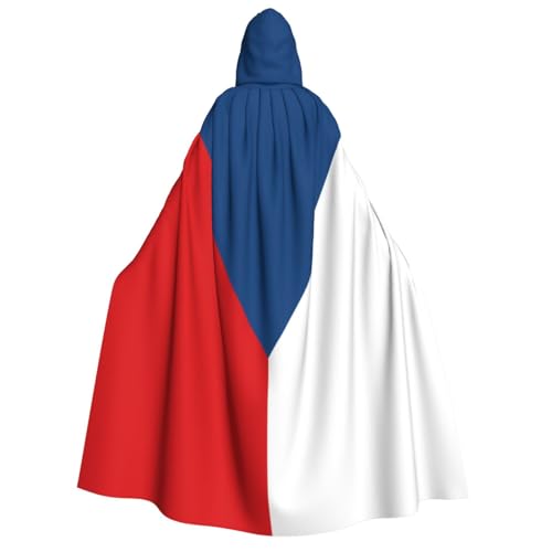 Zaixiansj Kapuzenumhang für Erwachsene, für Halloween, Party, Cosplay, Tschechische Republik, Flagge, Druck, Kapuzenmantel, Kostüm, Umhang, Zubehör von Zaixiansj