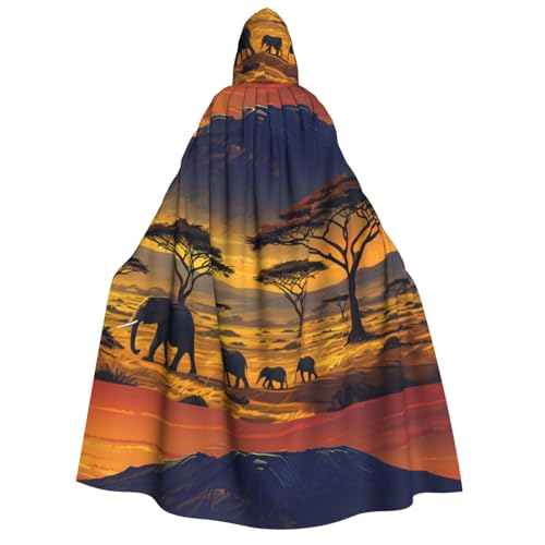 Zaixiansj Kapuzenumhang für Erwachsene, für Halloween, Party, Cosplay, afrikanische Savanne, Sonnenuntergang, Kapuzenmantel, Kostüm, Umhang, Zubehör Zaixiansj Kapuzenumhang für Erwachsene, für Halloween, Party, Cosplay, afrikanische Savanne, Sonnenuntergang, Kapuzenmantel, Kostüm, Umhang, Zubehör von Zaixiansj