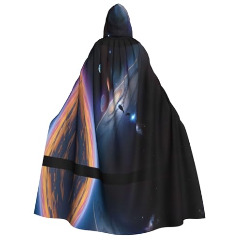 Zaixiansj Kapuzenumhang für Erwachsene, für Halloween-Party, Cosplay, ein faszinierender Universum-Druck, Kapuzenmantel, Kostüm, Umhang, Zubehör von Zaixiansj
