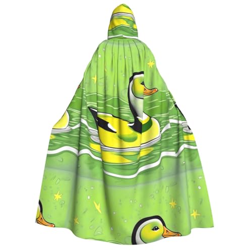 Zaixiansj Kapuzenumhang für Erwachsene, für Halloween-Party, Cosplay, grüne Enten-Druck, Kapuzenmantel, Kostüm, Umhang, Zubehör von Zaixiansj