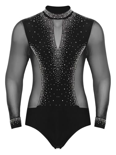 Zaldita Damen Tanzleotard Langarm See-Through Mesh mit Glitzernden Steinen für Party und Tanz Schwarz L Zaldita Damen Tanzleotard Langarm See-Through Mesh mit Glitzernden Steinen für Party und Tanz Schwarz L von Zaldita