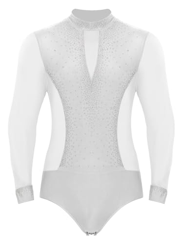 Zaldita Damen Tanzleotard Langarm See-Through Mesh mit Glitzernden Steinen für Party und Tanz Weiß M Zaldita Damen Tanzleotard Langarm See-Through Mesh mit Glitzernden Steinen für Party und Tanz Weiß M von Zaldita