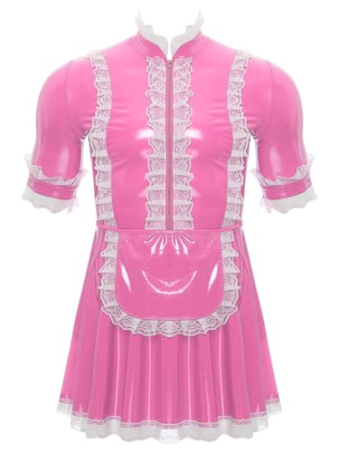 Zaldita Herren Sissy Dienstmädchen Kostüm Wetlook Französische Kleid Lackleder Minikleid Hausmädchen Cosplay Outfits Rosa XL Zaldita Herren Sissy Dienstmädchen Kostüm Wetlook Französische Kleid Lackleder Minikleid Hausmädchen Cosplay Outfits Rosa XL von Zaldita