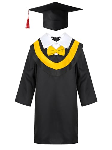 Zaldita Kinder Akademische Talar Kostüm Abschluss Graduation Robe mit Doktorhut und Quaste für Cosplay Academicus Vorschule Bachelor Grundschule Abschlussfeier Party Gelb 140-152 Zaldita Kinder Akademische Talar Kostüm Abschluss Graduation Robe mit Doktorhut und Quaste für Cosplay Academicus Vorschule Bachelor Grundschule Abschlussfeier Party Gelb 140-152 von Zaldita