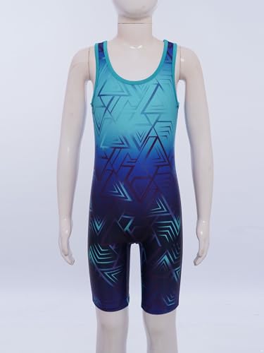 Zaldita Kinder Unisex Geometrisch Gedruckte Tank Top Biketard Sportliche Badeanzug für Gymnastik - Wettkämpfe und Workout Hellblau 170 Zaldita Kinder Unisex Geometrisch Gedruckte Tank Top Biketard Sportliche Badeanzug für Gymnastik - Wettkämpfe und Workout Hellblau 170 von Zaldita