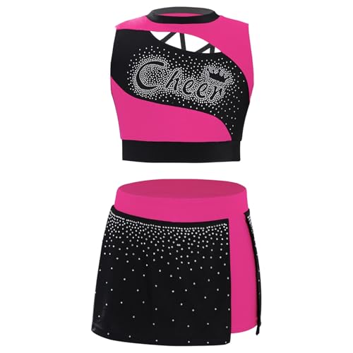 Zaldita Mädchen Cheer Leader Kostüm Tanz Outfit Cheerleading Uniform mit Ärmellos Crop Top Minikleid Schulmädchen Cosplay Hot Pink 146-152 Zaldita Mädchen Cheer Leader Kostüm Tanz Outfit Cheerleading Uniform mit Ärmellos Crop Top Minikleid Schulmädchen Cosplay Hot Pink 146-152 von Zaldita