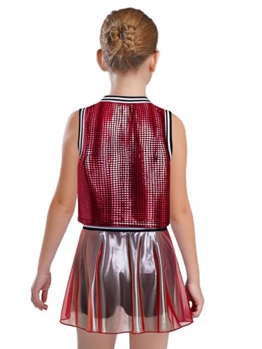 Zaldita Modernes Tanzset bauchfreies Top und kurzer Rock mit integrierten Shorts Streetdance-Sportbekleidung Rot 122-128 Zaldita Modernes Tanzset bauchfreies Top und kurzer Rock mit integrierten Shorts Streetdance-Sportbekleidung Rot 122-128 von Zaldita