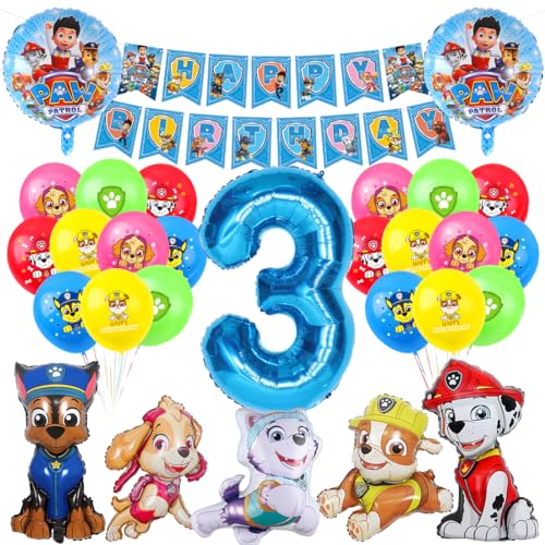 Geburtstagsdeko 3 Jahre Junge, 30 Stück 3 Geburtstag Junge, Deko 3 Geburtstag Junge, Luftballon 3 Geburtstag, Karikatur Dog Luftballons, Luftballon 3 Geburtstagsdeko Set, Happy Birthday Banner Geburtstagsdeko 3 Jahre Junge, 30 Stück 3 Geburtstag Junge, Deko 3 Geburtstag Junge, Luftballon 3 Geburtstag, Karikatur Dog Luftballons, Luftballon 3 Geburtstagsdeko Set, Happy Birthday Banner von Zaloife