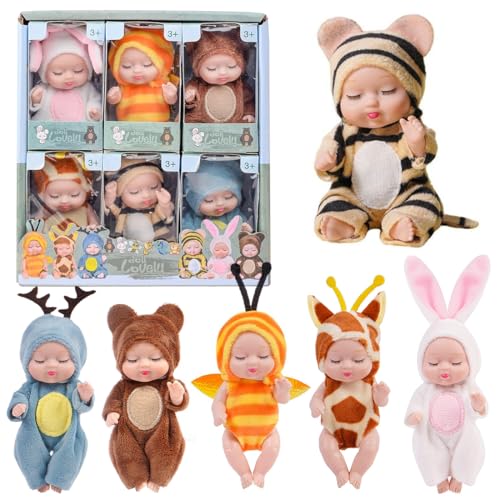 Zaloife Mini-Babypuppe, 6 Stück Newborn Reborn Baby, Kleine Mini PüPpchen Mit Kleidung, Babypuppen ZubehöR Set, Puppenspielzeug FüR MäDchen, Kleinkinder Und Kinder Zaloife Mini-Babypuppe, 6 Stück Newborn Reborn Baby, Kleine Mini PüPpchen Mit Kleidung, Babypuppen ZubehöR Set, Puppenspielzeug FüR MäDchen, Kleinkinder Und Kinder von Zaloife