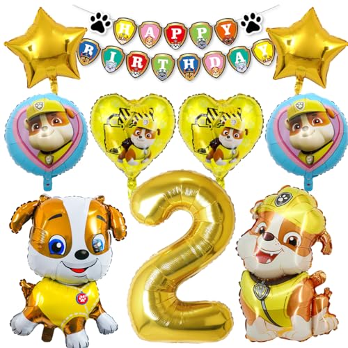 Geburtstag Deko 2 Jahre, 15 Pcs Geburtstagsdeko 2 Jahre Kinder, Luftballon 2 Geburtstag Gold, Geburtstagsdeko 2 Jahre Junge, Geburtstagsbanner, Für Kindergeburtstage von Zaloife