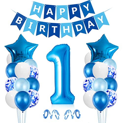 Luftballon 1. Geburtstag Blau - Deko Set für Jungen Mit Folienballon, Zahlenballon, Ballondeko - Party Dekoration Luftballon 1. Geburtstag Blau - Deko Set für Jungen Mit Folienballon, Zahlenballon, Ballondeko - Party Dekoration von Zaloife