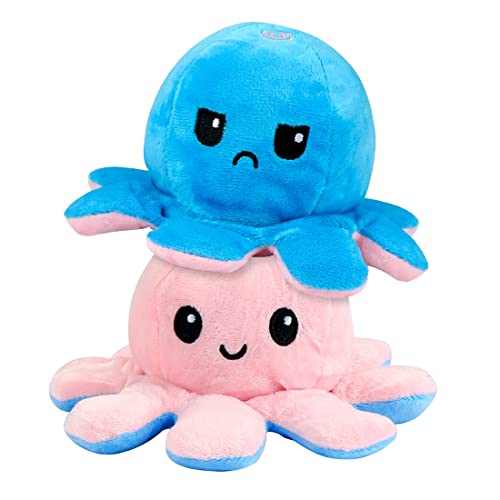 Zaloife Octopus Plüschtiere, Wende Oktopus, Tintenfisch Kuscheltier, Doppelseitiges Flip Plüschtier, Geburtstag Dekorationen Stofftier Geschenk für Kinder Mädchen Jungen Freunde von Zaloife