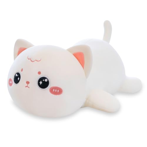 Plüschtier Katze Weiß, Kuscheltier Katze Plush 40cm, Stofftier Plüsch, Puppe Plüschfigur Geschenk für Kinder von Zaloife