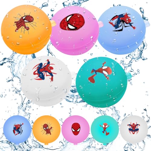 Wasserbomben Wiederverwendbar, 10 Stück Wasserballons Wiederverwendbar Silikon Wasserbomben, Wasserballons Selbstschließend Erwachsene Splash Ball Kinder für Wasserpark Party Pool C von Zaloife