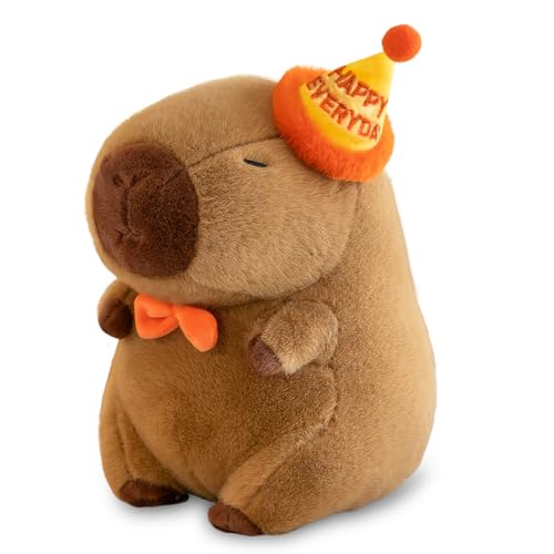Zaloife Kuscheltier Capybara 25 cm, Capibara Plüschtier, Stofftier Braun, Happy Everyday Hut Capybara Plüsch Kissen Puppe Spielzeug Geschenk für Fans Kinder Zaloife Kuscheltier Capybara 25 cm, Capibara Plüschtier, Stofftier Braun, Happy Everyday Hut Capybara Plüsch Kissen Puppe Spielzeug Geschenk für Fans Kinder von Zaloife