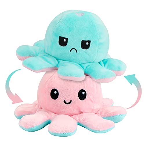 Zaloife Octopus Plüschtiere, Reversible Octopus Plush zum Wenden, Doppelseitige Flip Kuscheltier Octopus, Stofftier Octopus Spielzeug Geschenke für Kinder Mädchen Jungen Freunde von Zaloife