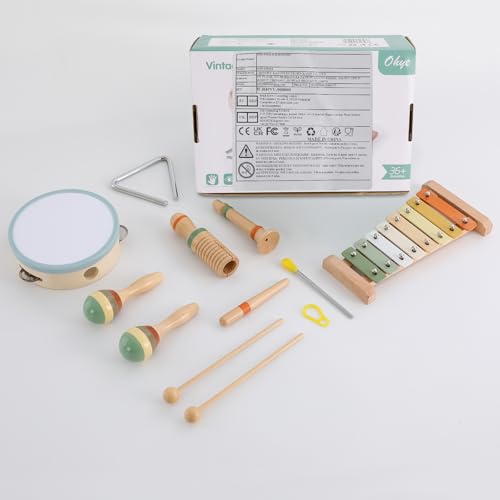 Baby-Musikinstrumente, Kinder-Musikspielzeug, Holz-Musikinstrumente Set für Babys – 6-in-1 Lernspielzeug mit Xylophon, Tamburin & mehr , Sicher, umweltfreundlich |,Ideal für Kinder ab 3 Jahren Baby-Musikinstrumente, Kinder-Musikspielzeug, Holz-Musikinstrumente Set für Babys – 6-in-1 Lernspielzeug mit Xylophon, Tamburin & mehr , Sicher, umweltfreundlich |,Ideal für Kinder ab 3 Jahren von Zalydala