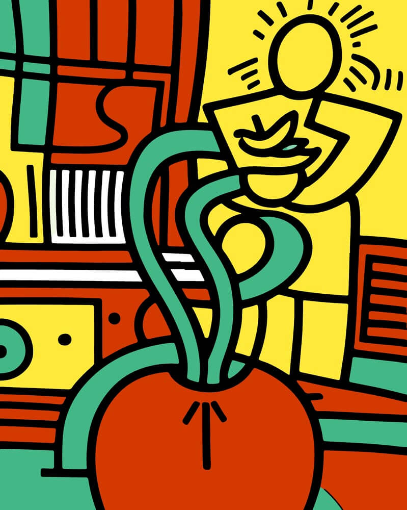 Malen nach Zahlen - Eine Tomate - Artist's Edition - by zamart, mit Rahmen von Zamart