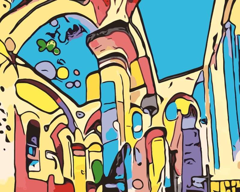 Malen nach Zahlen - Köln ist bunt - 1 - Artist's Edition - by zamart, mit Rahmen von Zamart