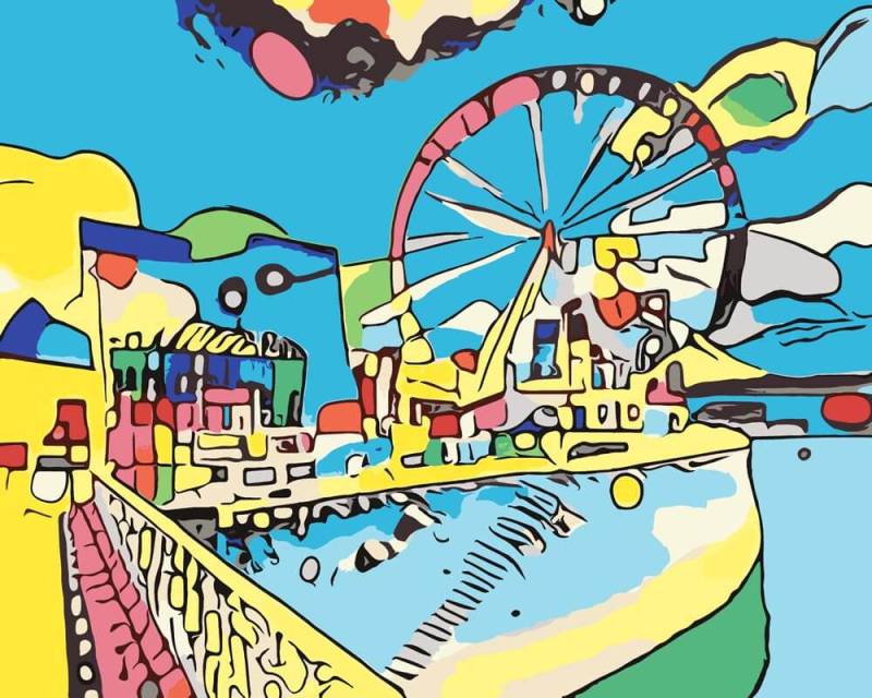 Malen nach Zahlen - Köln ist bunt - 2 - Artist's Edition - by zamart, mit Rahmen von Zamart