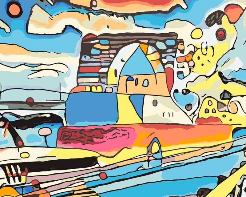 Malen nach Zahlen - Köln ist bunt - 3 - Artist's Edition - by zamart, mit Rahmen von Zamart