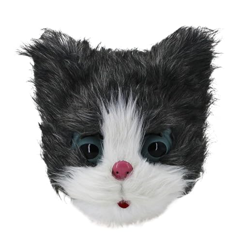 Zambuph Lustige Katzenmasken für Erwachsene Halloween und Cosplay Events ABS Kunstfell für Therian Masken Lustige Masken für Erwachsene Pelzmaske, A von Zambuph