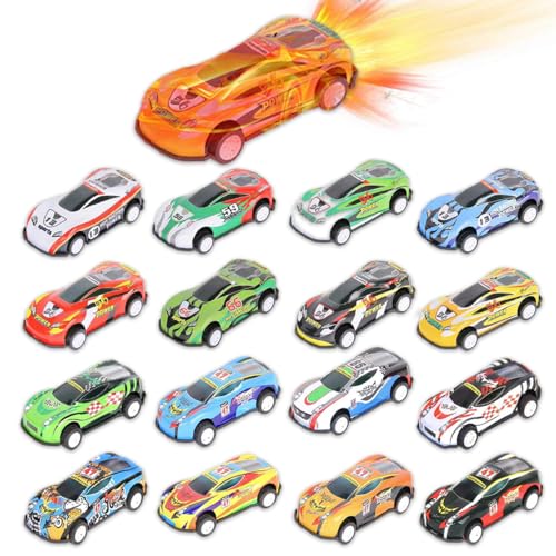 Zamety 16 Stück Kleines Spielzeugauto aus Legierung, Auto Spielzeug Set, Spielzeugauto Boys, Mini Auto, Autos Kinder, Bumerang Auto, Spielzeugautos von Zamety