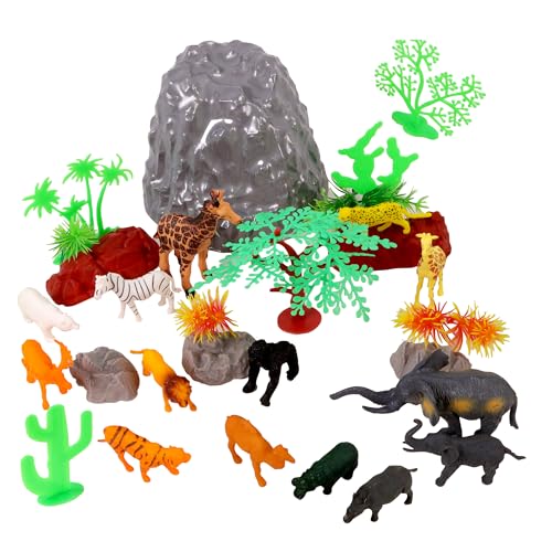 Zanimo & co - Dschungeltierfass und Zubehör - 032905 - Mehrfarbig - Kunststoff - 31 Teile - Kinder Spielzeug - Realistisch - Miniatur - Tierassortiment - Ab 3 Jahren Zanimo & co - Dschungeltierfass und Zubehör - 032905 - Mehrfarbig - Kunststoff - 31 Teile - Kinder Spielzeug - Realistisch - Miniatur - Tierassortiment - Ab 3 Jahren von Zanimo & co
