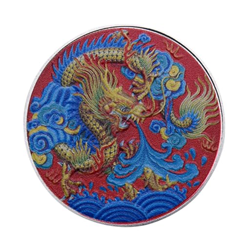 Zankie Chinesisches Neujahr 2024 Drachenmünze – Traditionelle chinesische Drachenmünze 2024 Chinesischer Drache Glücksmünze für Geld, Glück, Gesundheit, Reichtum, chinesische Neujahrsgeschenke von Zankie