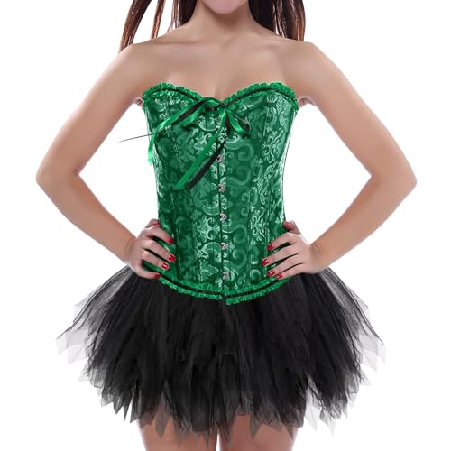 Gothic Kleidung Damen, Korsett Damen Mit Rock Corset Und Tüllrock 2 Teilig Faschingskostüme Schwarz Tüllrock Gothic Bustier Corset Top 50er Retro Ballet Tanzrock Karneval Kostüm Gothic Kleidung Damen, Korsett Damen Mit Rock Corset Und Tüllrock 2 Teilig Faschingskostüme Schwarz Tüllrock Gothic Bustier Corset Top 50er Retro Ballet Tanzrock Karneval Kostüm von Zannycn