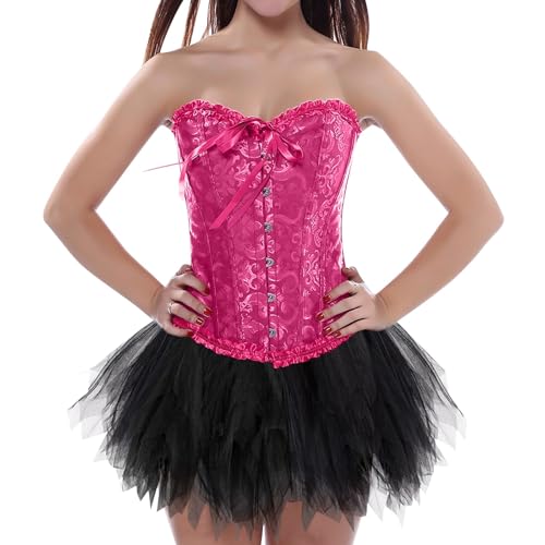Gothic Kleidung Damen, Korsett Damen Mit Rock Corset Und Tüllrock 2 Teilig Faschingskostüme Schwarz Tüllrock Gothic Bustier Corset Top 50er Retro Ballet Tanzrock Karneval Kostüm Gothic Kleidung Damen, Korsett Damen Mit Rock Corset Und Tüllrock 2 Teilig Faschingskostüme Schwarz Tüllrock Gothic Bustier Corset Top 50er Retro Ballet Tanzrock Karneval Kostüm von Zannycn