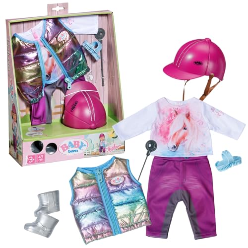 BABY born Deluxe Reiter-Outfit mit Hose, Stiefeln und Helm für 43 cm Puppen, 836194 Zapf Creation von Zapf Creation