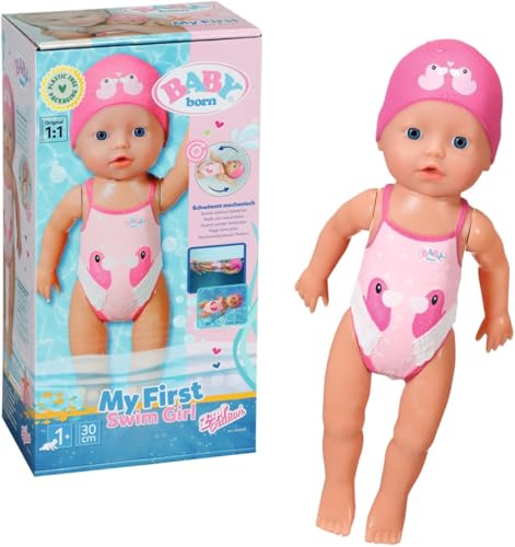 BABY born My First Swim Girl, Aufzieh-Badepuppe, wasserfest, funktioniert ohne Batterien, 30 cm große Puppe, 834060 Zapf Creation, Rosa BABY born My First Swim Girl, Aufzieh-Badepuppe, wasserfest, funktioniert ohne Batterien, 30 cm große Puppe, 834060 Zapf Creation, Rosa von BABY Born
