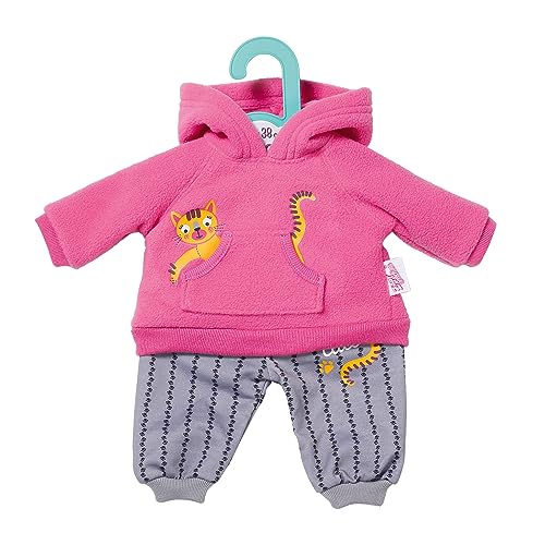 Dolly Moda, Puppenkleidung, Sport-Outfit Pink Katze 36cm, Kapuzenpulli mit Hose, 871584, Zapf Creation von Dolly Moda