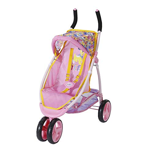 Zapf Creation 828656 BABY born Jogger super wendiger Puppenwagen mit Dachhimmel und Gurtsystem für die Puppe, Puppenzubehör für Puppen fast jeder Größe, Griffhöhe 72 cm von Zapf Creation