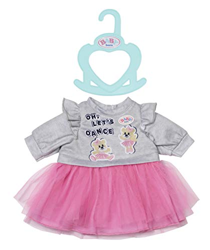 Zapf Creation 830567 BABY born Little Kleider rosa 36 cm - rosa Puppenkleid mit Tüll-Rock und grauem Pullover von BABY Born
