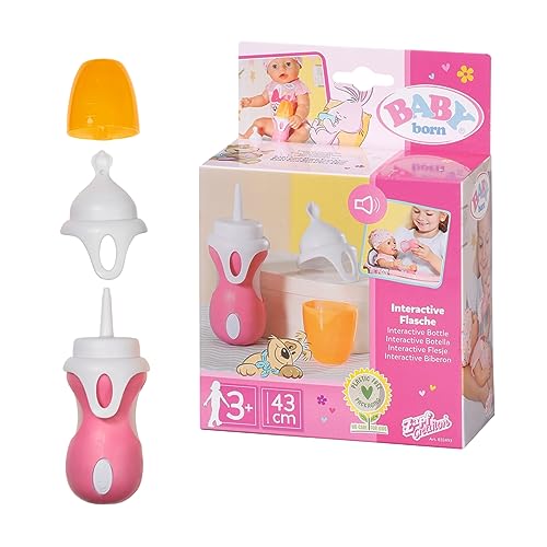 BABY born Interact, Flasche&Löffel 43cm - Interaktive Puppenflasche in pink und weiß mit Sound-Funktion, 2 wechselbare Aufsätze - verwendbar als Flasche und Löffel BABY born Interact, Flasche&Löffel 43cm - Interaktive Puppenflasche in pink und weiß mit Sound-Funktion, 2 wechselbare Aufsätze - verwendbar als Flasche und Löffel von BABY Born